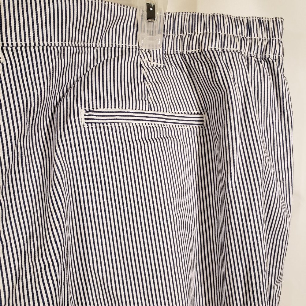 Karen Scott Woven Capri Blue Chambray   Plus 22W